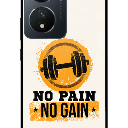 No Pain No Gain Vivo T2 5G Glass Case Back Cover by Casekaro