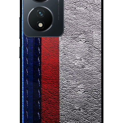 BMW Stripes Vivo T2 5G Glass Case Back Cover by Casekaro