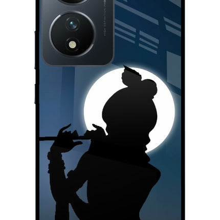 Shri Krishna Silhouette Vivo T2 5G Glass Case Back Cover by Casekaro