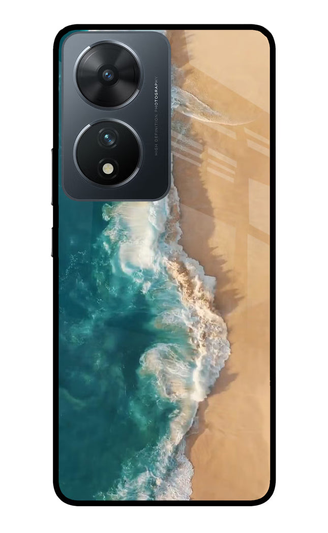 Ocean Beach Vivo T2 5G Glass Case Back Cover by Casekaro