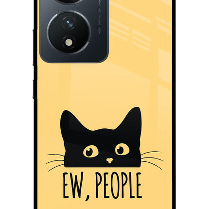 Ew People Catitude Vivo T2 5G Glass Case Back Cover by Casekaro