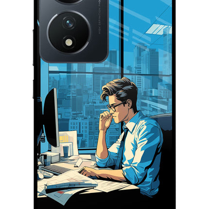 Focused Hustler (AI Generated) Vivo T2 5G Glass Case Back Cover by Casekaro