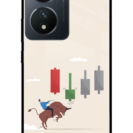 Bull Trading Momentum Vivo T2 5G Glass Case Back Cover by Casekaro
