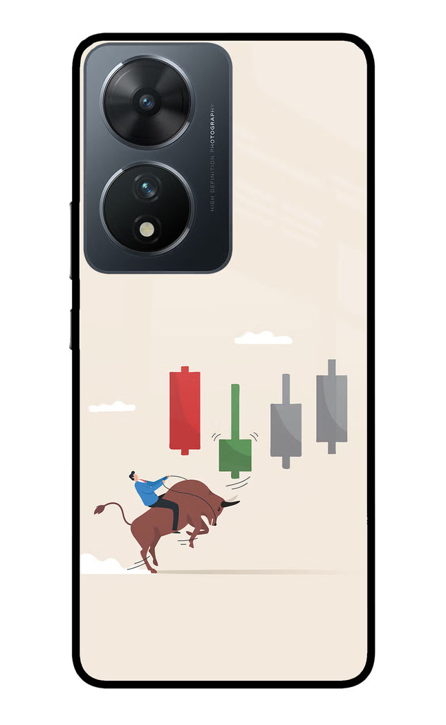 Bull Trading Momentum Vivo T2 5G Glass Case Back Cover by Casekaro