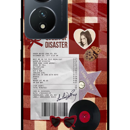 Queen of Disaster Vivo T2 5G Glass Case Back Cover by Casekaro