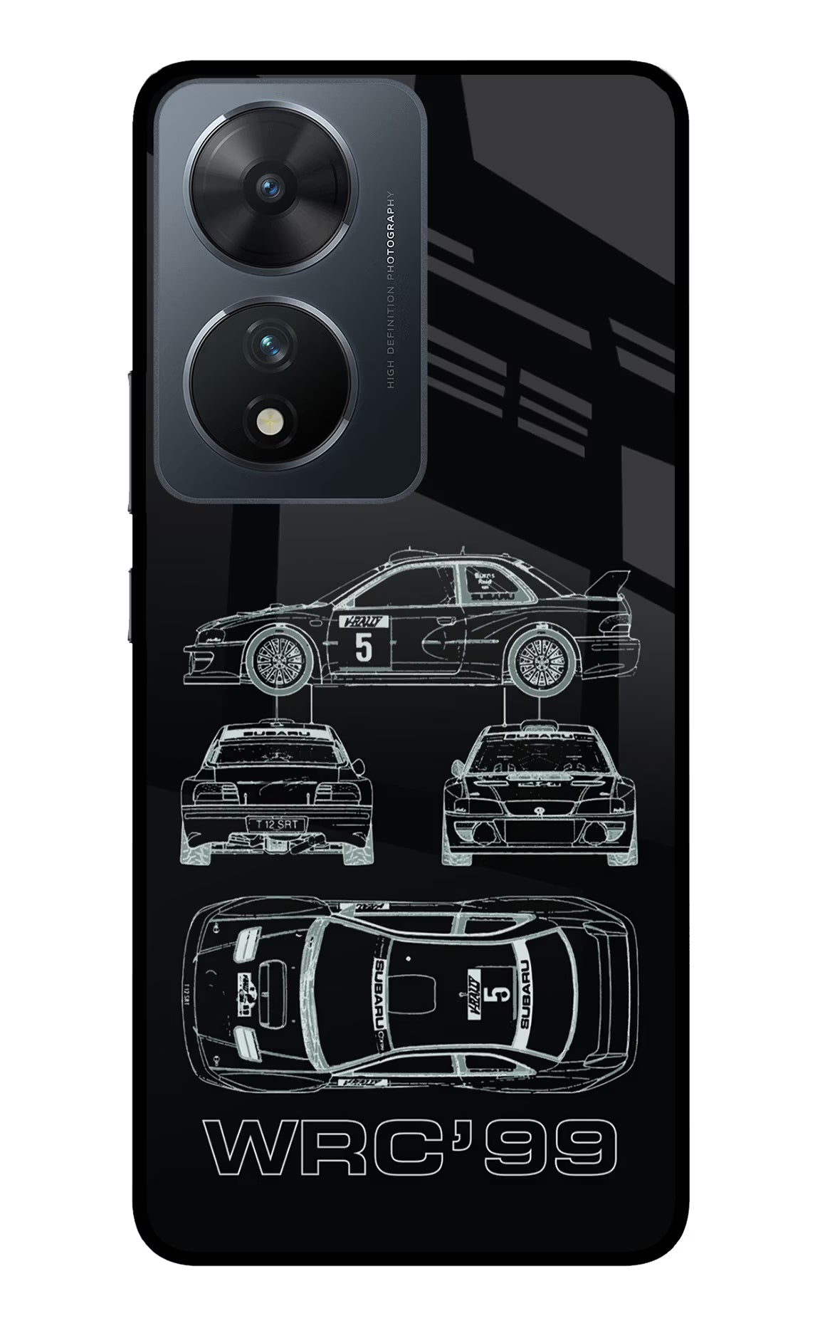 WRC'99 Vivo T2 5G Glass Case Back Cover by Casekaro