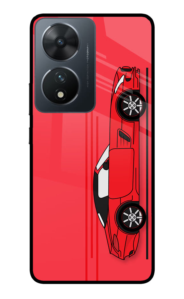 Red Velocity Vivo T2 5G Glass Case Back Cover by Casekaro
