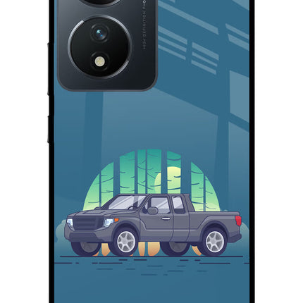 Retro Garage Vibe Vivo T2 5G Glass Case Back Cover by Casekaro
