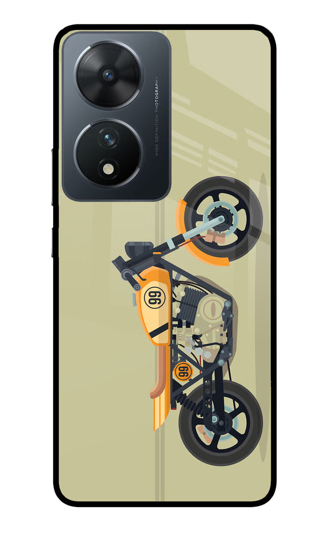 Vertical Speedster Vivo T2 5G Glass Case Back Cover by Casekaro