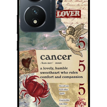 Cancer Zodiac Vivo T2 5G Glass Case Back Cover by Casekaro