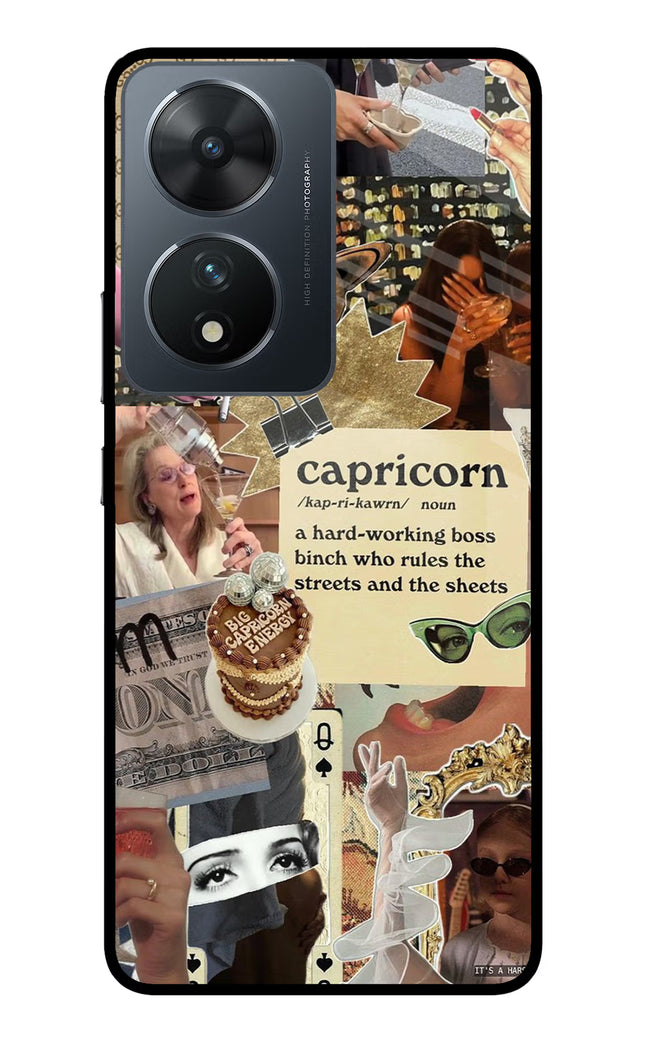Capricorn Zodiac Vivo T2 5G Glass Case Back Cover by Casekaro