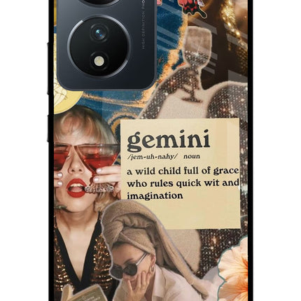 Gemini Zodiac Vivo T2 5G Glass Case Back Cover by Casekaro