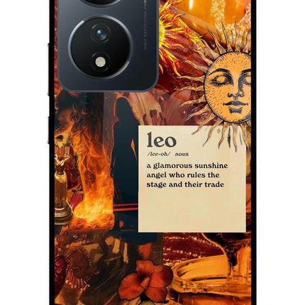 Leo Zodiac Vivo T2 5G Glass Case Back Cover by Casekaro