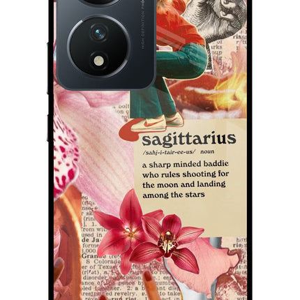 Sagittarius Zodiac Vivo T2 5G Glass Case Back Cover by Casekaro