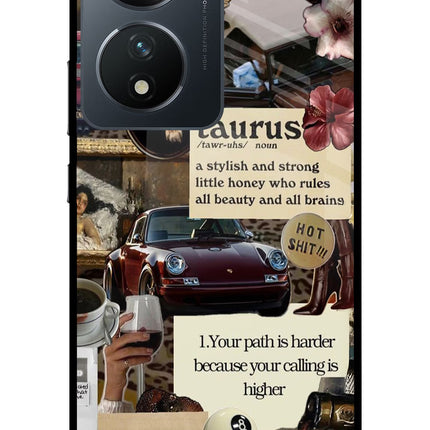Taurus Zodiac Vivo T2 5G Glass Case Back Cover by Casekaro