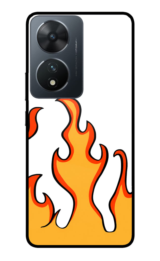 Fired Up – White Vivo T2 5G Glass Case Back Cover by Casekaro