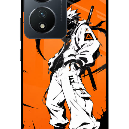 Street Samurai  Vivo T2 5G Glass Case Back Cover by Casekaro