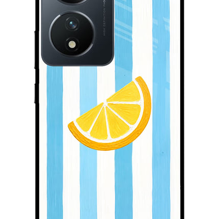 Summer Lemon Vivo T2 5G Glass Case Back Cover by Casekaro