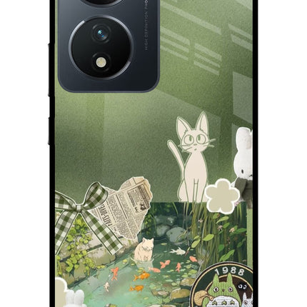 Aesthetic anime Vivo T2 5G Glass Case Back Cover by Casekaro
