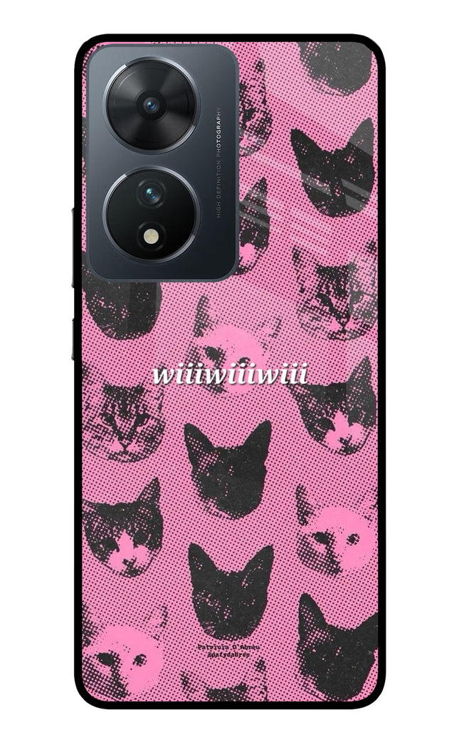 Pink Cats Vivo T2 5G Glass Case Back Cover by Casekaro