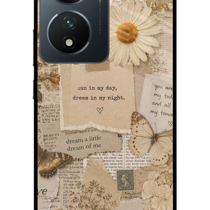 Vintage case Vivo T2 5G Glass Case Back Cover by Casekaro