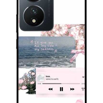 Wave to earth Vivo T2 5G Glass Case Back Cover by Casekaro