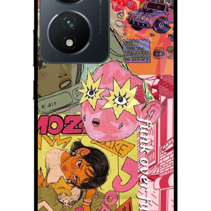 Funkover Vivo T2 5G Glass Case Back Cover by Casekaro