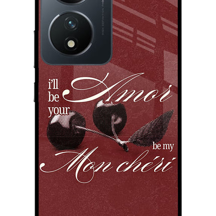 Velvet Cherry Vivo T2 5G Glass Case Back Cover by Casekaro