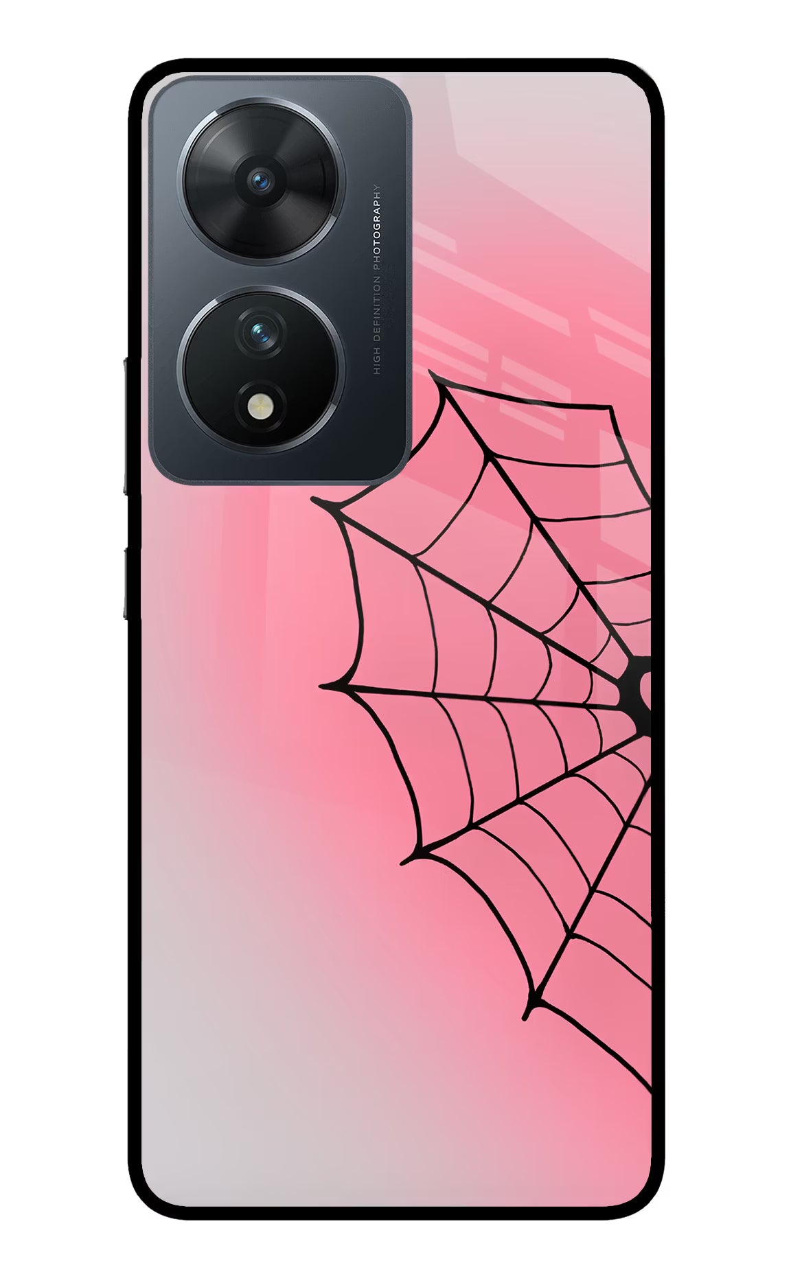 Pink Web Vivo T2 5G Glass Case