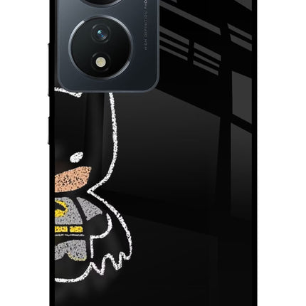 Bat Kitty Vivo T2 5G Glass Case Back Cover by Casekaro