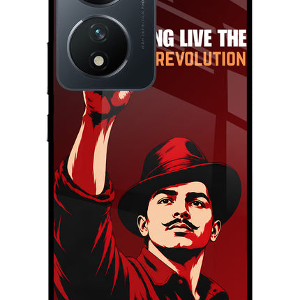 Bhagat Singh Revolution Vivo T2 5G Glass Case Back Cover by Casekaro