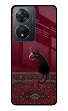 Midnight Cat Vivo T2 5G Glass Case