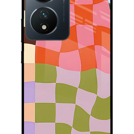Wavy Grid Vivo T2 5G Glass Case