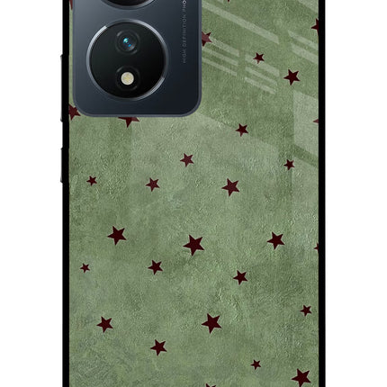 Green Stars Vivo T2 5G Glass Case