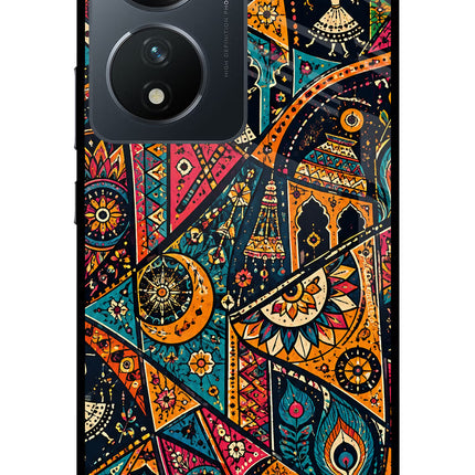 Folk Print Vivo T2 5G Glass Case