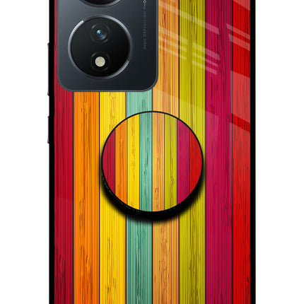 Multicolor Wooden Vivo T2 5G Pop Case by Casekaro