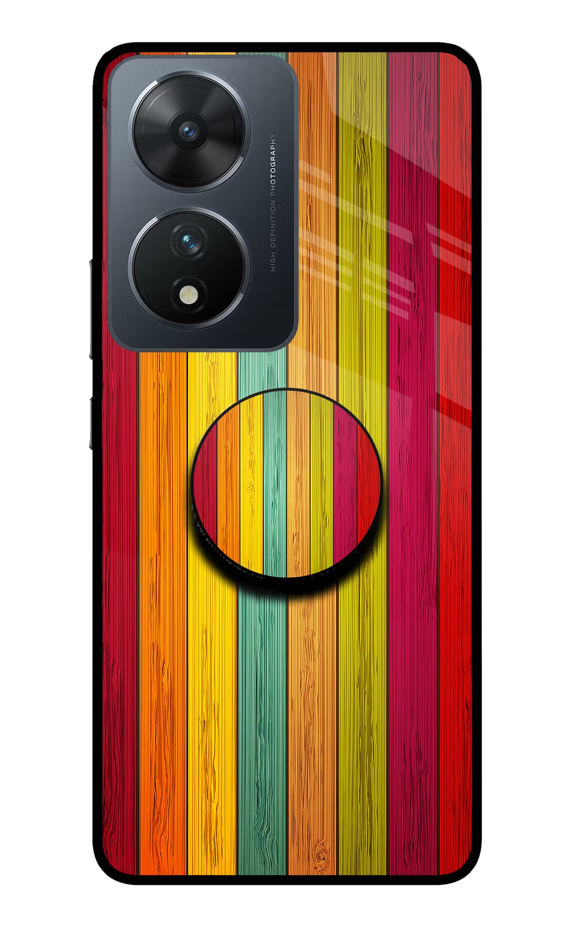 Multicolor Wooden Vivo T2 5G Pop Case by Casekaro