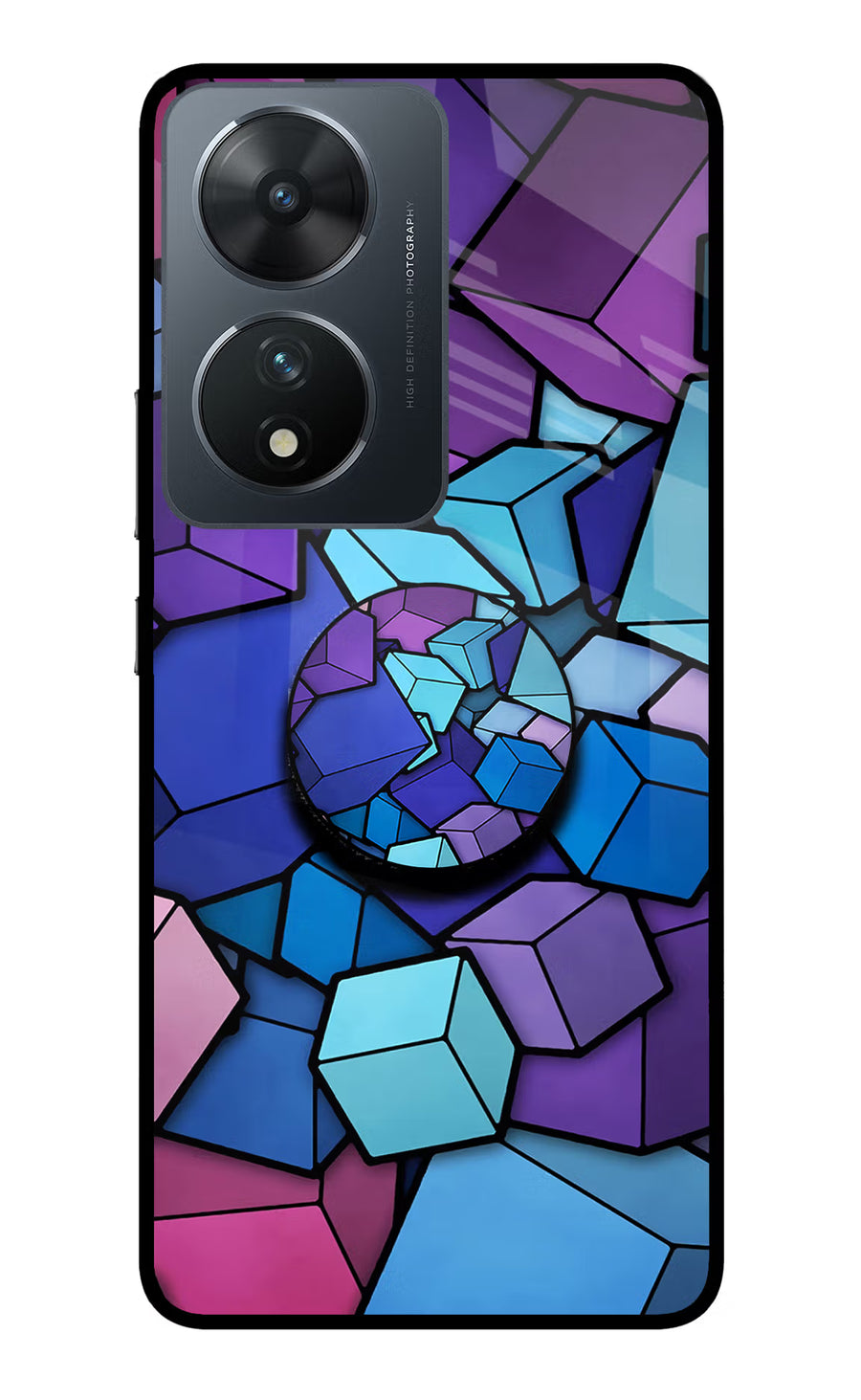 Cubic Abstract Vivo T2 5G Pop Case, Glass case