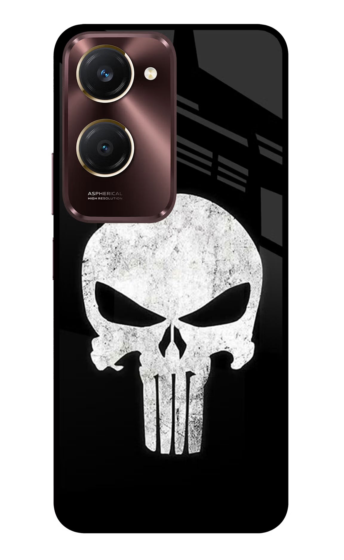 Punisher Skull Vivo Y28s 5G Glass Case Back Cover by Casekaro