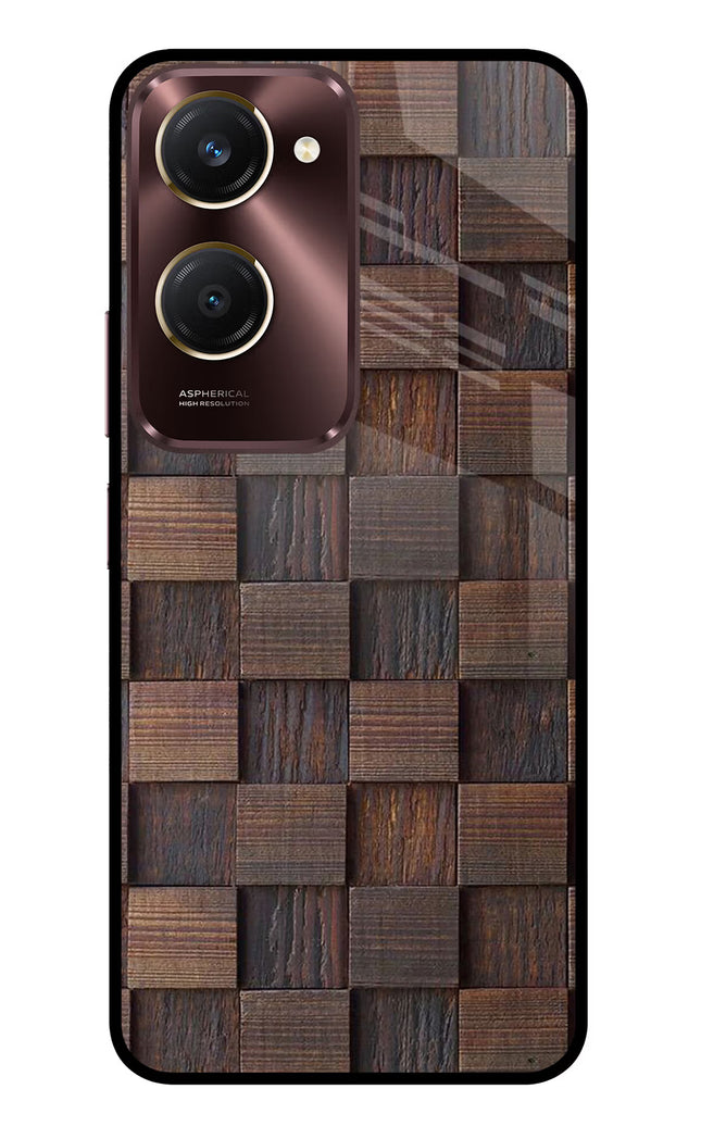 Wooden Cube Design Vivo Y28s 5G Glass Case