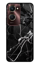 Black Marble Pattern Vivo Y28s 5G Glass Case