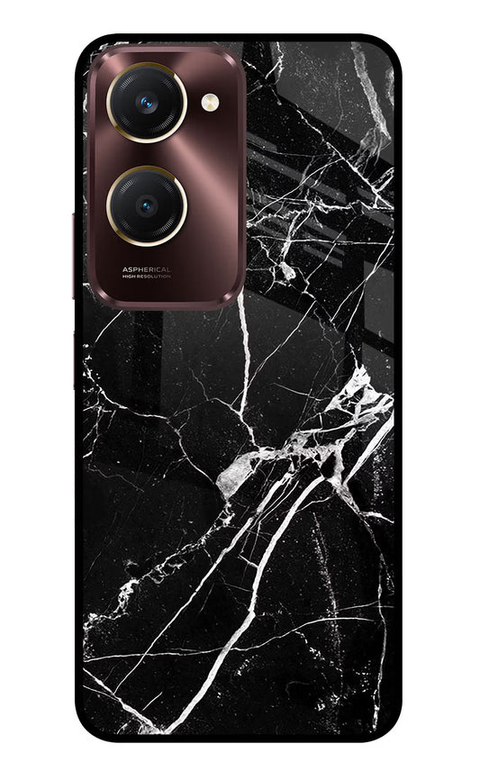 Black Marble Pattern Vivo Y28s 5G Glass Case