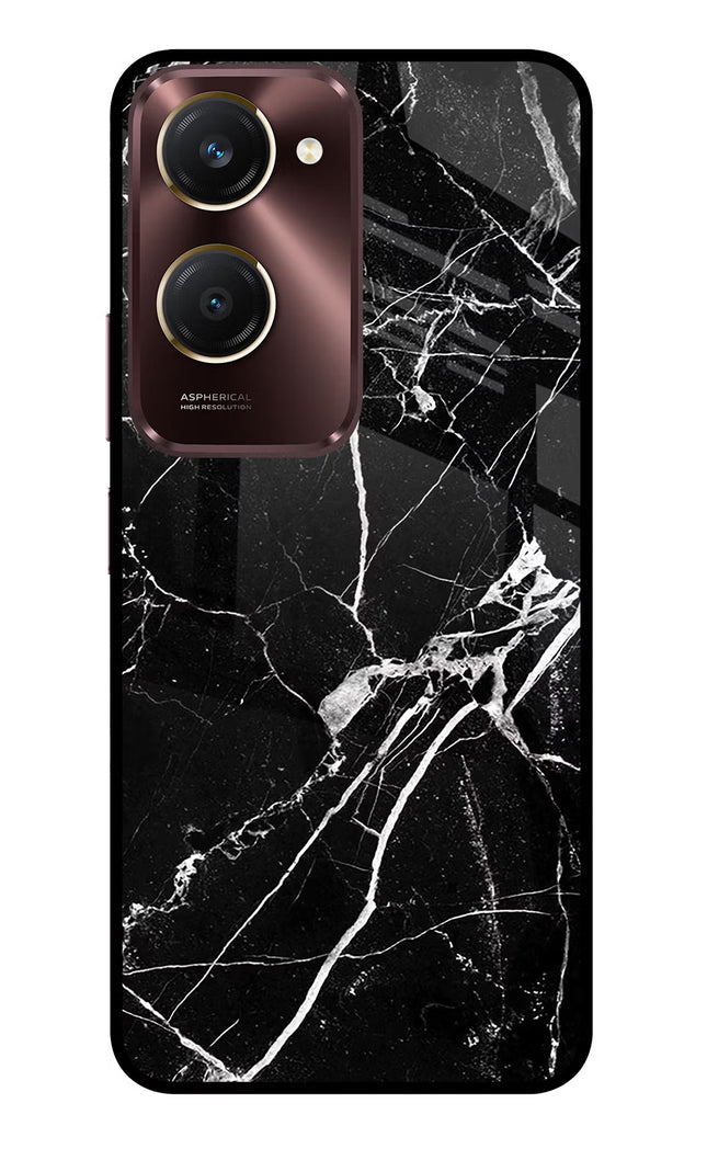 Black Marble Pattern Vivo Y28s 5G Glass Case