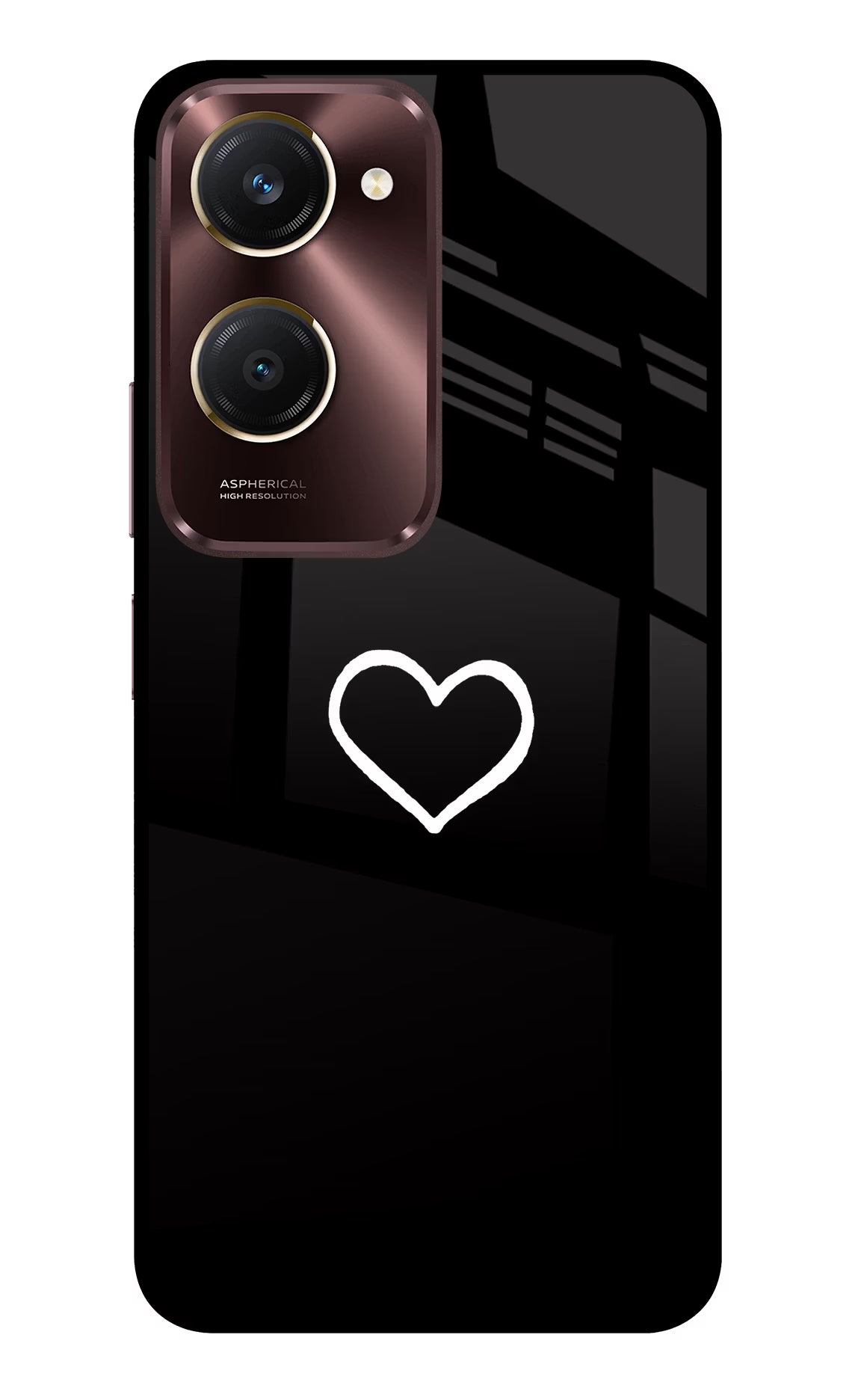 Heart Vivo Y28s 5G Glass Case Back Cover by Casekaro