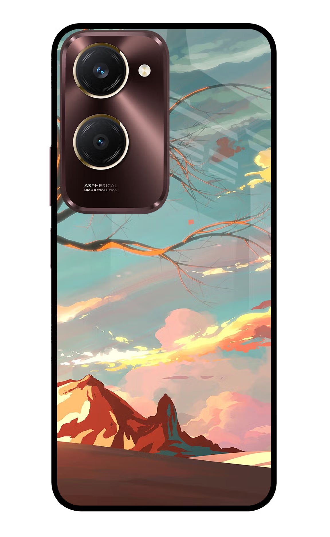 Scenery Vivo Y28s 5G Glass Case Back Cover by Casekaro