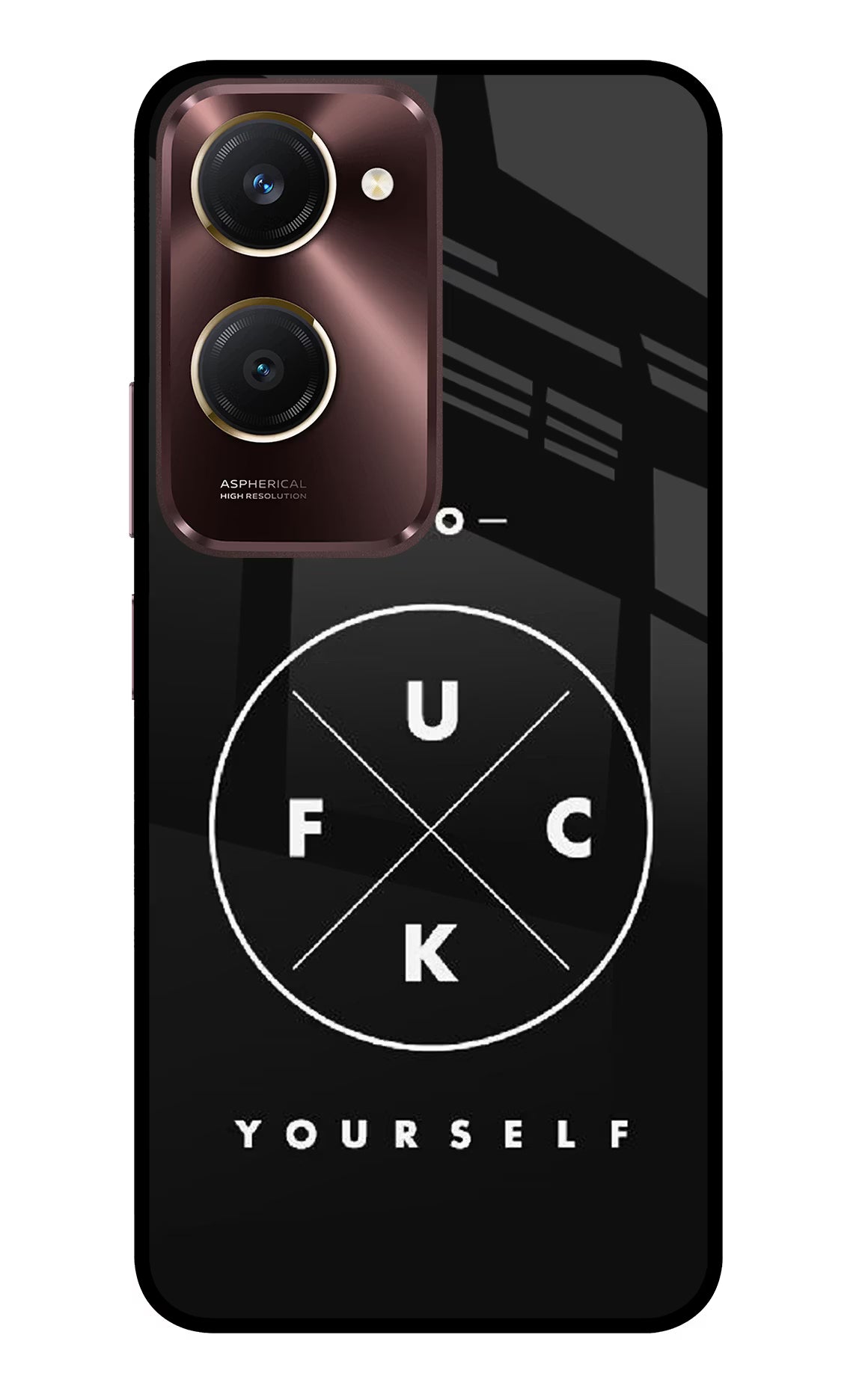 Go Fuck Yourself Vivo Y28s 5G Glass Case Back Cover by Casekaro