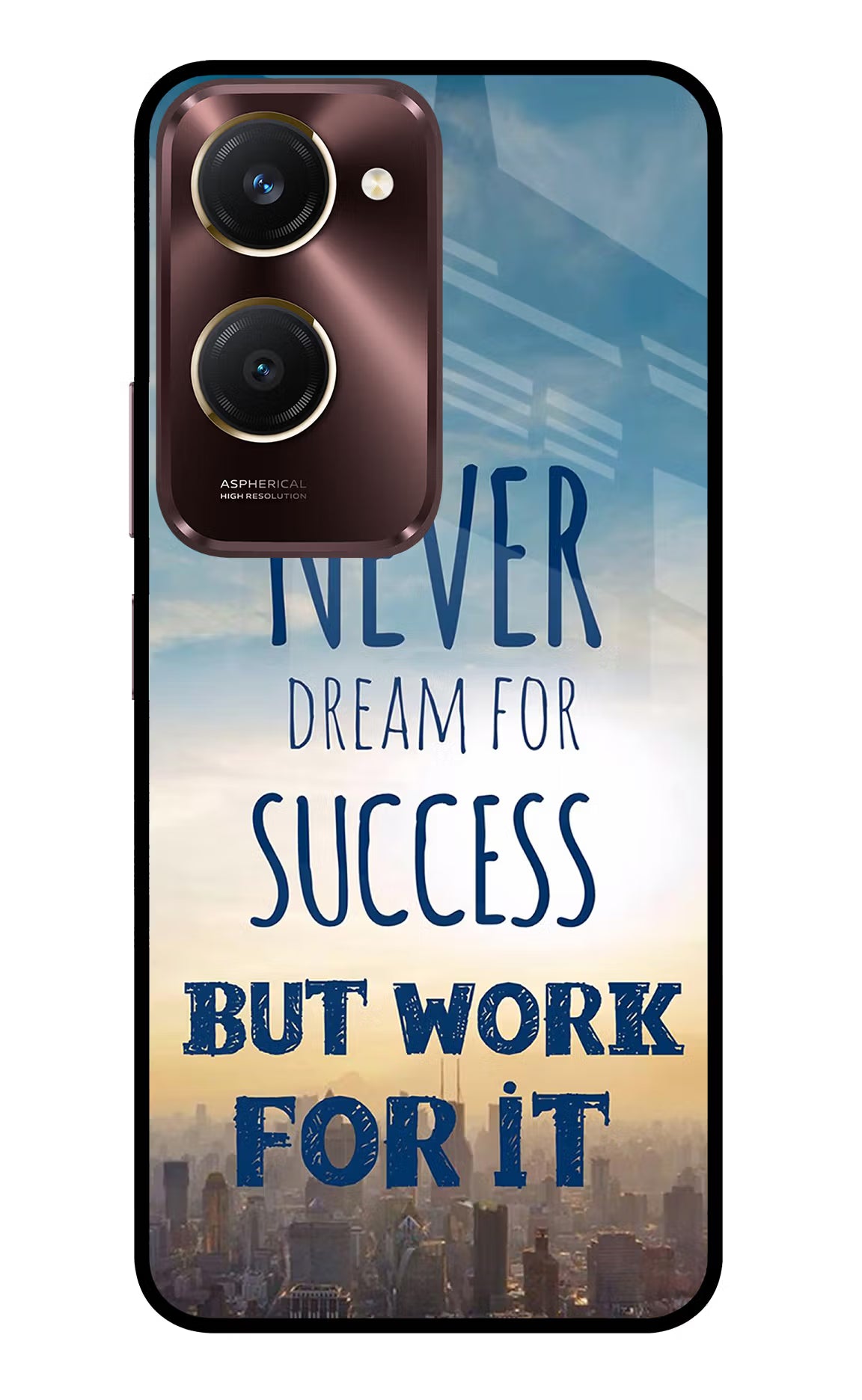 Never Dream For Success But Work For It Vivo Y28s 5G Glass Case