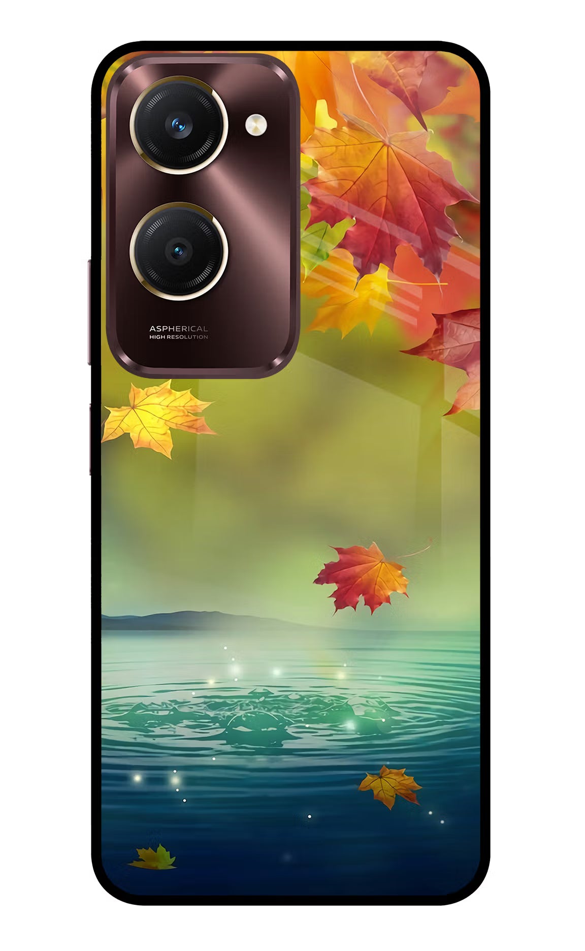 Flowers Vivo Y28s 5G Glass Case Back Cover by Casekaro