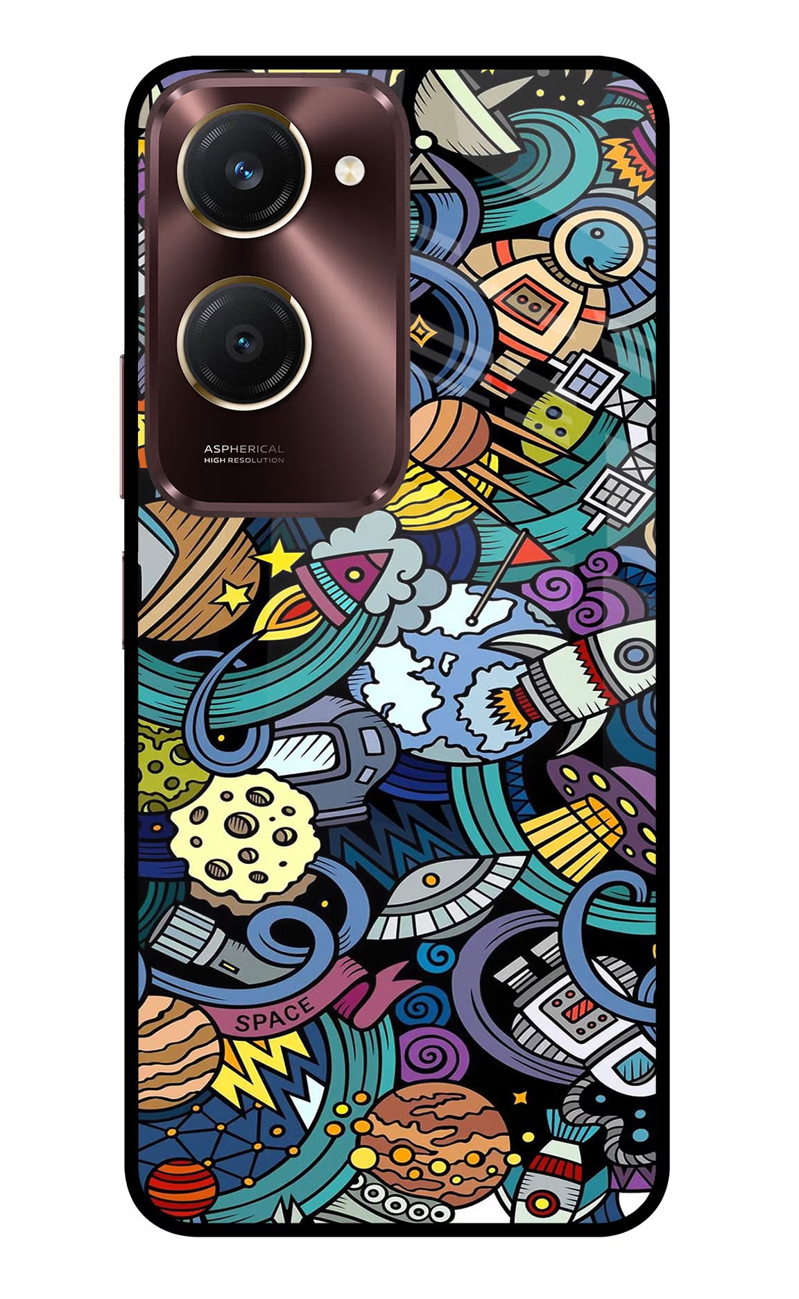 Space Abstract Vivo Y28s 5G Glass Case