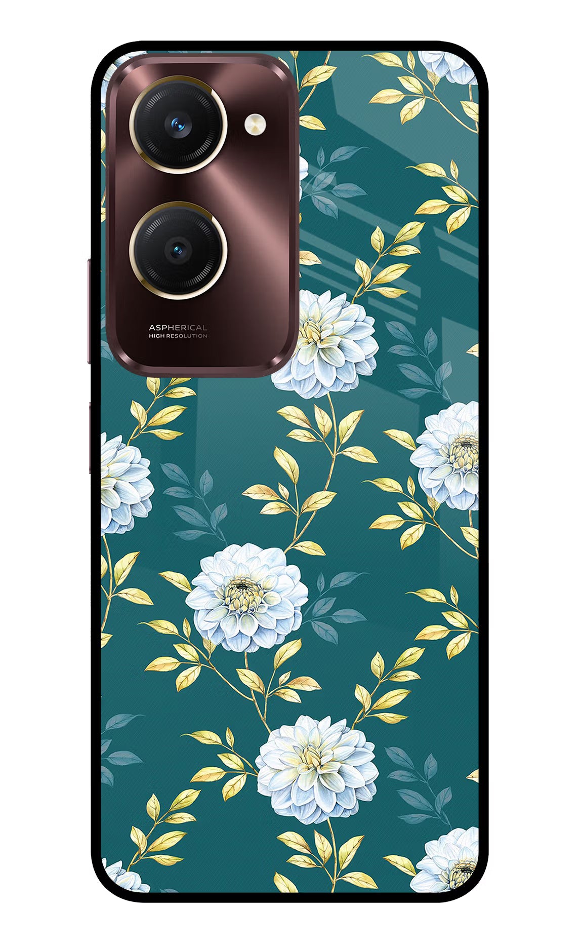 Flowers Vivo Y28s 5G Glass Case